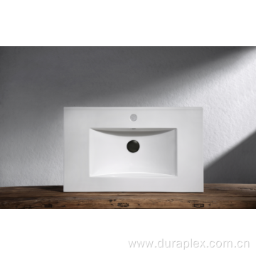 White Ceramic Basin Rectangle Thin Edge Vanity Top